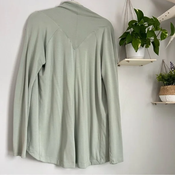🩷 ATHLETA WOMEN'S OPAL GREEN LONG SLEEVE NIRVANA WRAP CARDIGAN SIZE MEDIUM - Picture 6 of 8